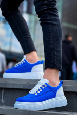 Kb-X10 Kuback Sax Süet Beyaz Yüksek Taban Günlük Spor Ayakkabı Mavi (Numara: 44) - Görsel 6