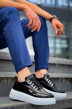 Kb-X10 Kuback Siyah Rugan Beyaz Yüksek Taban Günlük Spor Ayakkabı (Numara: 42)