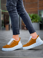 Kb-X10 Kuback Taba Süet Beyaz Yüksek Taban Günlük Spor Ayakkabı (Numara: 44) - Görsel 3