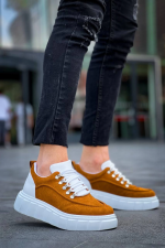 Kb-X10 Kuback Taba Süet Beyaz Yüksek Taban Günlük Spor Ayakkabı (Numara: 41) - Görsel 4