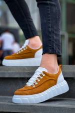 Kb-X10 Kuback Taba Süet Beyaz Yüksek Taban Günlük Spor Ayakkabı (Numara: 40) - Görsel 2