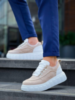 Kb-X10 Kuback Bej Süet Beyaz Yüksek Taban Günlük Spor Ayakkabı (Numara: 44) - Görsel 5