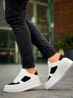 Kb-X8 Kuback Beyaz Siyah Cilt Yüksek Taban Günlük Spor Ayakkabı (Numara: 41) - Görsel 3