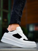 Kb-X8 Kuback Beyaz Siyah Cilt Yüksek Taban Günlük Spor Ayakkabı (Numara: 41) - Görsel 4