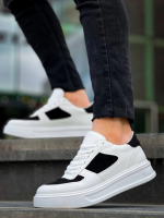 Kb-X8 Kuback Beyaz Siyah Cilt Yüksek Taban Günlük Spor Ayakkabı (Numara: 40) - Görsel 2