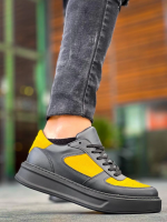 Kb-X8 Kuback Siyah Sarı Cilt Yüksek Taban Günlük Spor Ayakkabı (Numara: 44) - Görsel 5