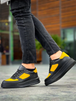 Kb-X8 Kuback Siyah Sarı Cilt Yüksek Taban Günlük Spor Ayakkabı (Numara: 41) - Görsel 2