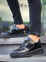 Kb-X8 Kuback Siyah Rugan Yüksek Siyah Taban Günlük Spor Ayakkabı (Numara: 43) - Görsel 2