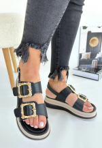 Stan Siyah Cilt Sandalet (Numara: 37)