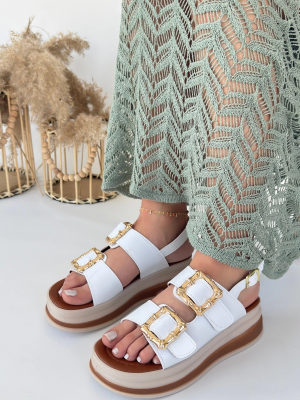 Stan Beyaz Cilt Sandalet (Numara: 39)