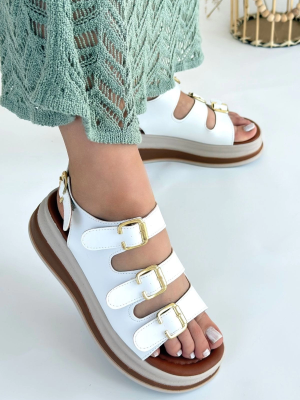 Jatay Beyaz Cilt Sandalet (Numara: 38)