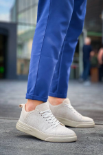 Kb-X204 Kuback Bej Keten Bej Yüksek Taban Günlük Erkek Spor Ayakkabı (Numara: 42) - Görsel 4