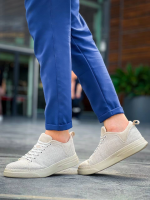 Kb-X204 Kuback Bej Keten Bej Yüksek Taban Günlük Erkek Spor Ayakkabı (Numara: 40) - Görsel 5