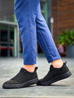 Kb-X204 Kuback Siyah Keten Siyah Yüksek Taban Günlük Erkek Spor Ayakkabı (Numara: 40) - Görsel 2