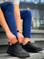 Kb-X204 Kuback Siyah Keten Siyah Yüksek Taban Günlük Erkek Spor Ayakkabı (Numara: 40) - Görsel 4