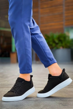 Kb-X204 Kuback Siyah Keten Beyaz Yüksek Taban Günlük Erkek Spor Ayakkabı (Numara: 40) - Görsel 3