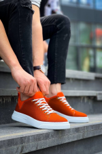 Kb-X204 Kuback Turuncu Keten Beyaz Yüksek Taban Günlük Erkek Spor Ayakkabı (Numara: 40) - Görsel 2
