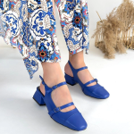 Doran Mavi Cilt Topuklu Ayakkabı (Numara: 39) - Görsel 4