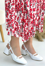 Jecci Beyaz Cilt Topuklu Ayakkabı (Numara: 37) - Görsel 3