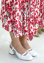 Jecci Beyaz Cilt Topuklu Ayakkabı (Numara: 39) - Görsel 2