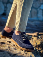 Kb-X5 Kuback Lacivert  Süet Bağcıklı  Günlük Erkek Ayakkabı (Numara: 40)