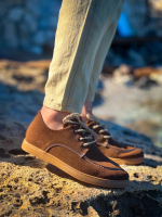 Kb-X5 Kuback Kahve Süet Bağcıklı  Günlük Erkek Ayakkabı (Numara: 43) - Görsel 4