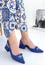 Rewat Mavi Cilt Topuklu Ayakkabı (Numara: 36)