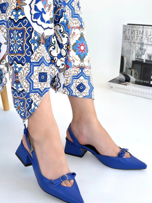 Rewat Mavi Cilt Topuklu Ayakkabı (Numara: 36)