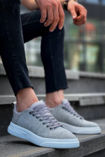 Kb-X204 Kuback Gri Keten Beyaz Yüksek Taban Günlük Erkek Spor Ayakkabı (Numara: 41)