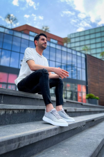 Kb-X204 Kuback Gri Keten Beyaz Yüksek Taban Günlük Erkek Spor Ayakkabı (Numara: 41) - Görsel 3