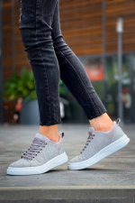 Kb-X204 Kuback Gri Keten Beyaz Yüksek Taban Günlük Erkek Spor Ayakkabı (Numara: 41) - Görsel 5