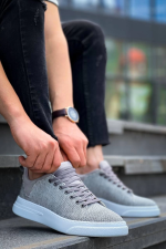 Kb-X204 Kuback Gri Keten Beyaz Yüksek Taban Günlük Erkek Spor Ayakkabı (Numara: 41) - Görsel 6
