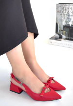 Rewat Kırmızı Cilt Topuklu Ayakkabı (Numara: 36) - Görsel 3