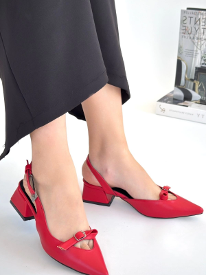Rewat Kırmızı Cilt Topuklu Ayakkabı (Numara: 38)