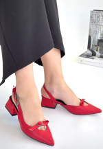 Rewat Kırmızı Cilt Topuklu Ayakkabı (Numara: 39)