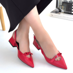 Rewat Kırmızı Cilt Topuklu Ayakkabı (Numara: 39) - Görsel 4