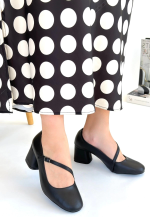 Kier Siyah Cilt Topuklu Ayakkabı (Numara: 40)