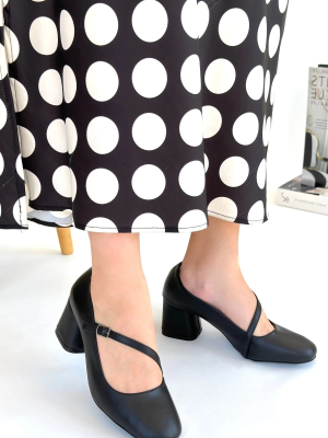 Kier Siyah Cilt Topuklu Ayakkabı (Numara: 40)