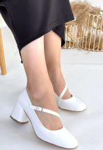 Kier Beyaz Cilt Topuklu Ayakkabı (Numara: 37) - Görsel 3