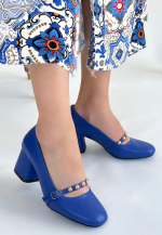 Tino Mavi Cilt Topuklu Ayakkabı (Numara: 40) - Görsel 3