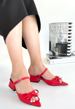 Lotta Kırmızı Cilt Topuklu Ayakkabı (Numara: 36) - Görsel 3