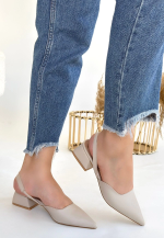 Jenti Bej Cilt Topuklu Ayakkabı (Numara: 36) - Görsel 2