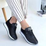 Fiert Siyah Cilt Bağcıklı Spor Ayakkabı (Numara: 36) - Görsel 4