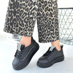 Leope Siyah Cilt Bağcıklı Spor Ayakkabı (Numara: 40) - Görsel 4