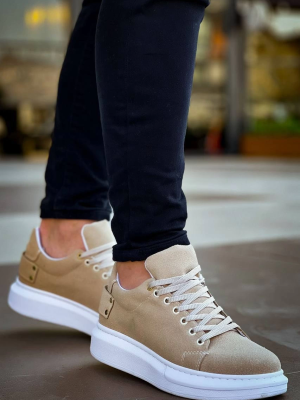 Kb047  Kuback Bej Süet Günlük Erkek  Ayakkabı (Numara: 42)