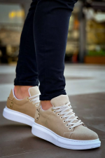 Kb047  Kuback Bej Süet Günlük Erkek  Ayakkabı (Numara: 41)