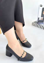 Tino Siyah Cilt Topuklu Ayakkabı (Numara: 37) - Görsel 2