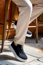 Kb-116 Kuback Siyah Triko Bağcıklı  Günlük Erkek Ayakkabı (Numara: 40) - Görsel 6