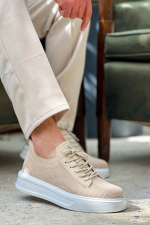 Kb-116 Kuback Bej Bağcıklı Triko Günlük Erkek Ayakkabı (Numara: 41) - Görsel 5