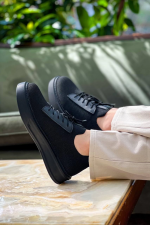 Kb-116 Kuback Siyah Siyah Taban Bağcıklı Triko Günlük Erkek Ayakkabı Kömür (Numara: 42) - Görsel 3